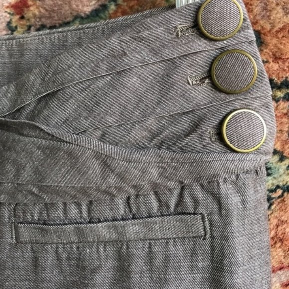 AnthroWide Leg Trousers Side Button Cumberland Ple - Picture 6 of 8